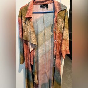 Attitudes by Renee Regular Printed Duster with Affirmation M